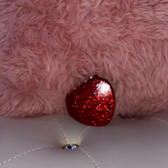 NEW Coach Wine Multi Glitter Heart Shaped Dual Sided Compact Mirror - Picture 7 of 16